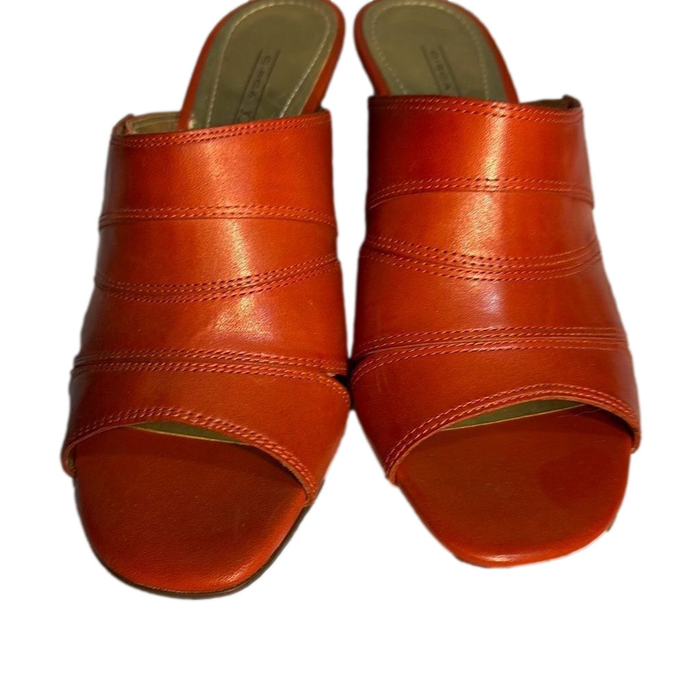 Circa Joan David Wedges Shoes Leather Red Size 6M